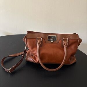 Vintage Cole Haan brown leather Elegant Brown double strap Handbag